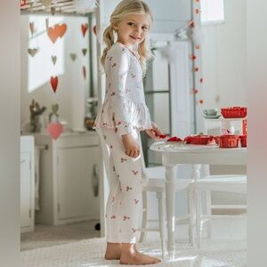 SweetHoney Peter Pan Ribbed Peplum Floral Pants Set